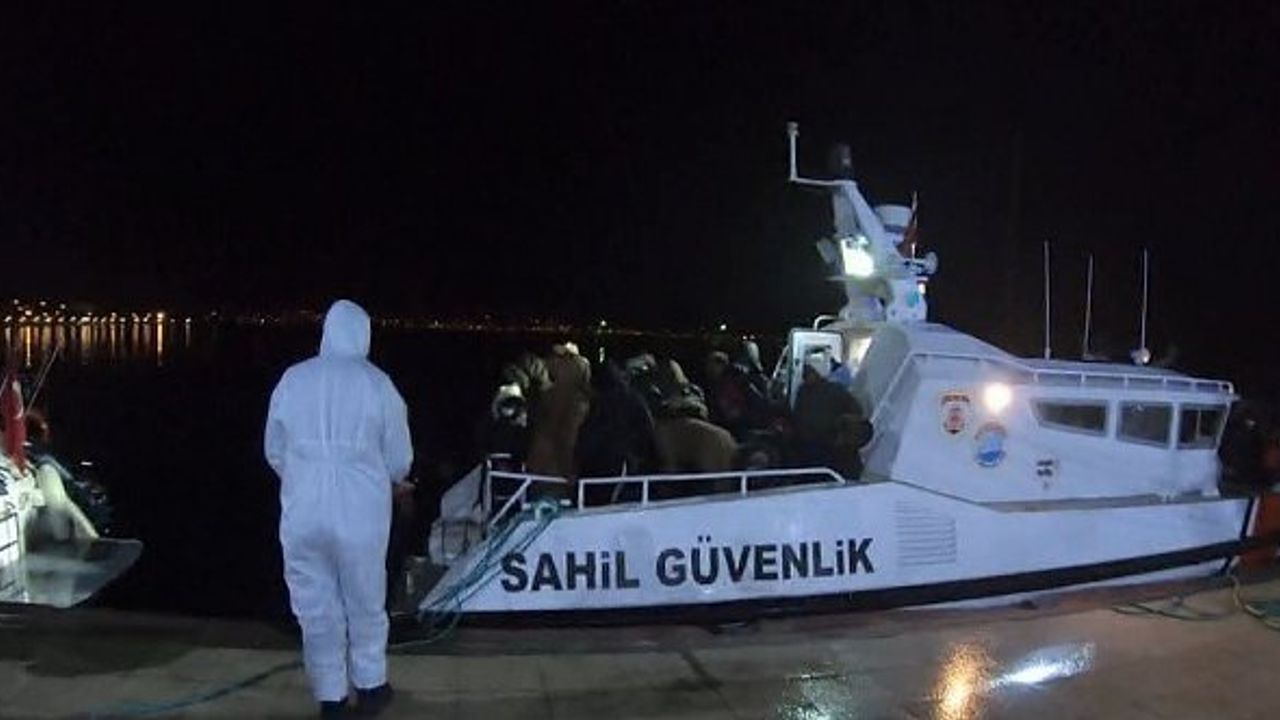 Ayvalık'ta Türk kara sularına itilen 38 düzensiz göçmen kurtarıldı!