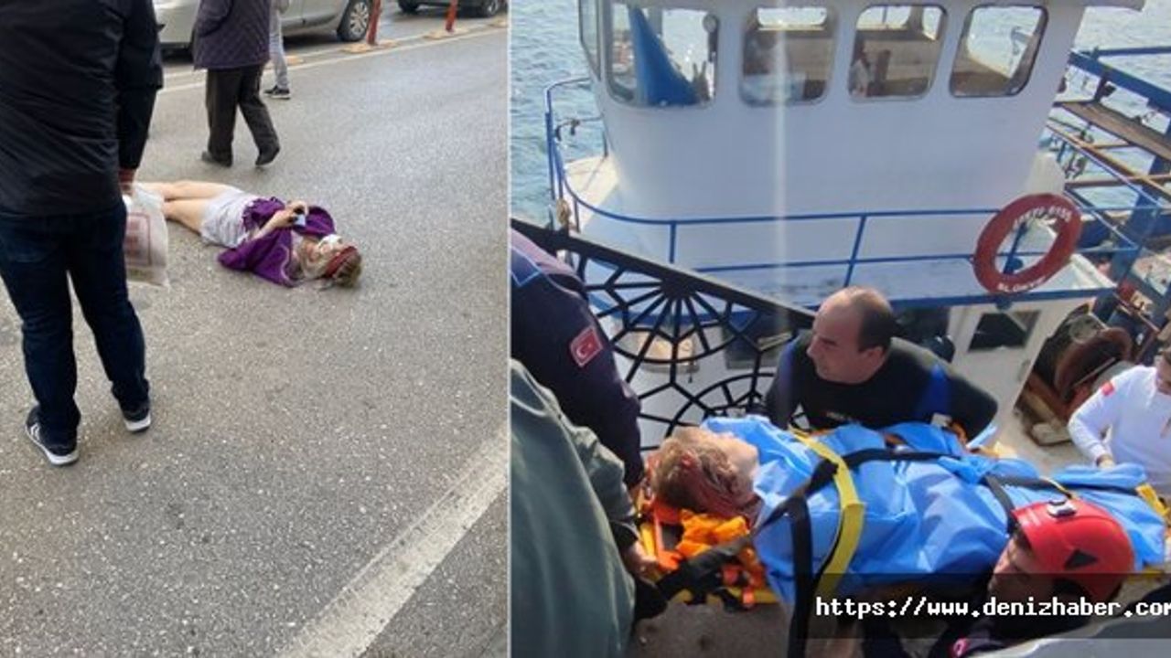 Fenomen olmak için denize atlayan kadın hastaneye kaldırıldı