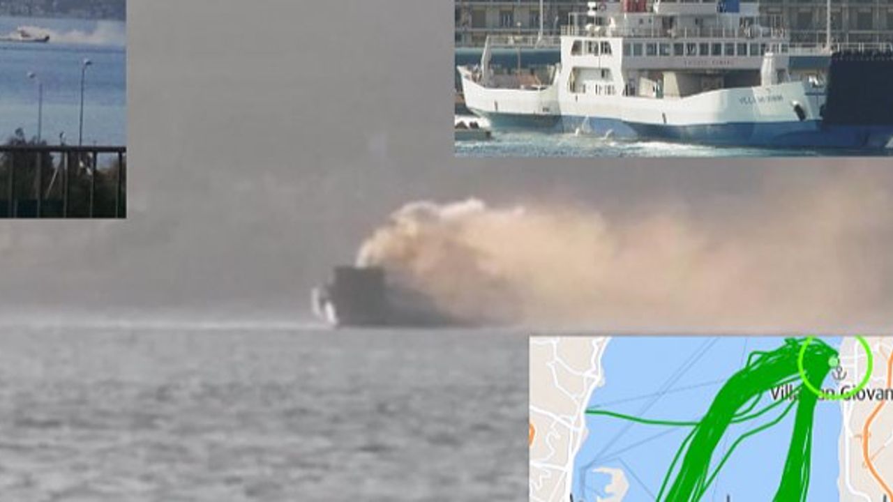 İtalyan feribot Messina Boğazı'nda alevlere teslim oldu! (Video)