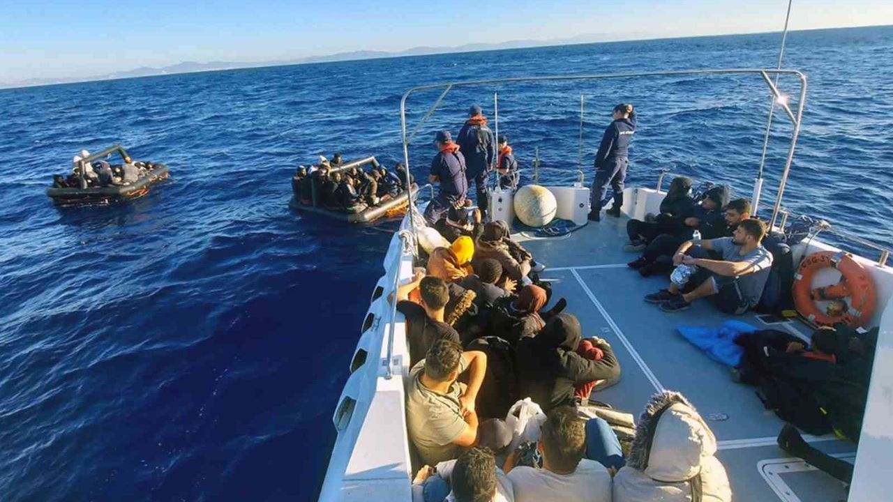 Datça’da 64 düzensiz göçmen yakalandı