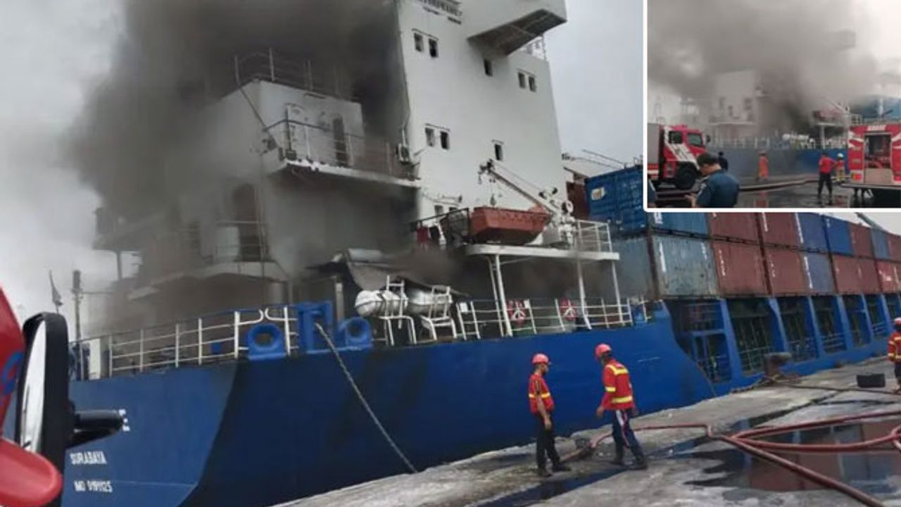 LIT ENTERPRISE adlı konteyner gemisinde yangın çıktı