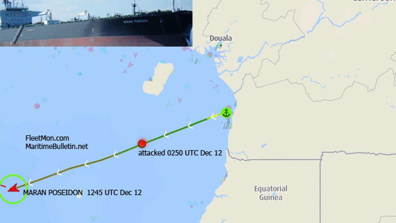 Suezmax ham petrol tankeri, Gine Körfezi'nde saldırıya uğradı
