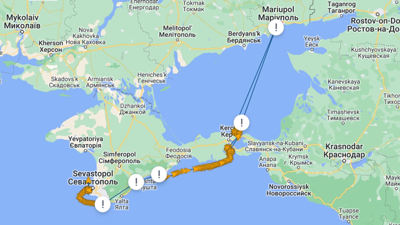 Rus gemisi, işgalden bu yana Mariupol'a ilk izlenebilir çağrıyı yaptı