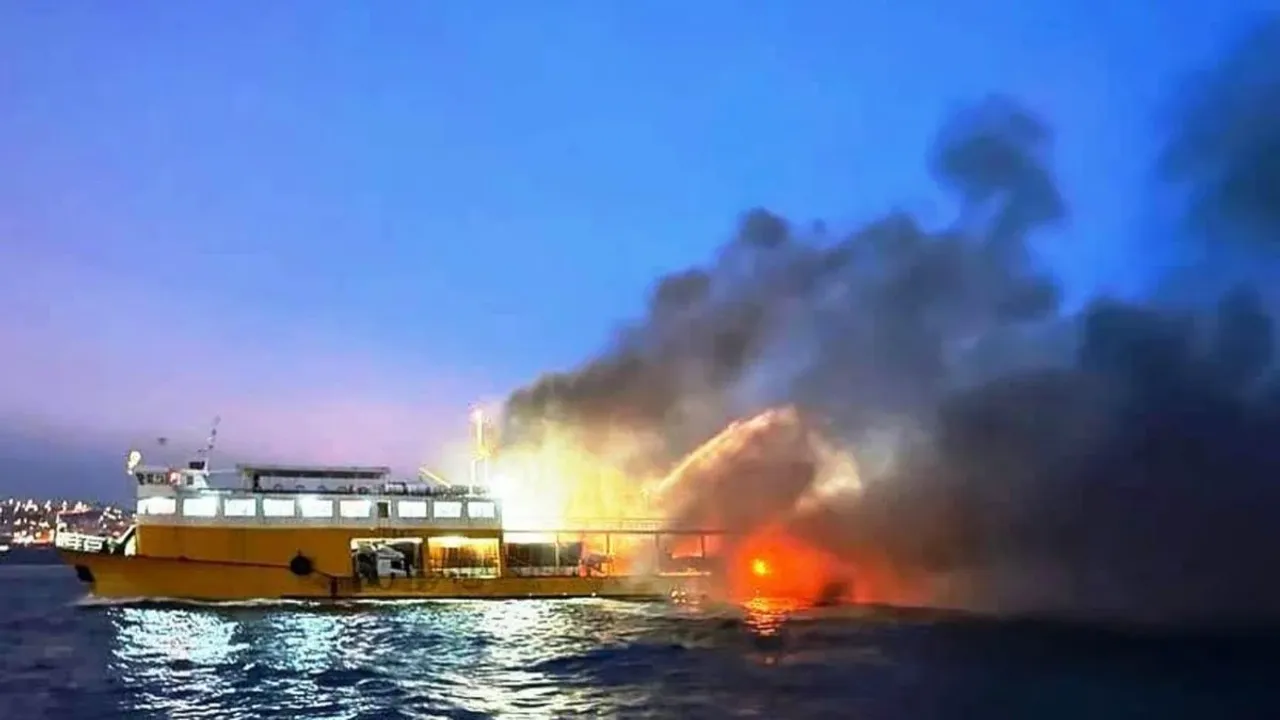 Tekirdağ’da feribot yangını: 30 kişi dumandan etkilendi