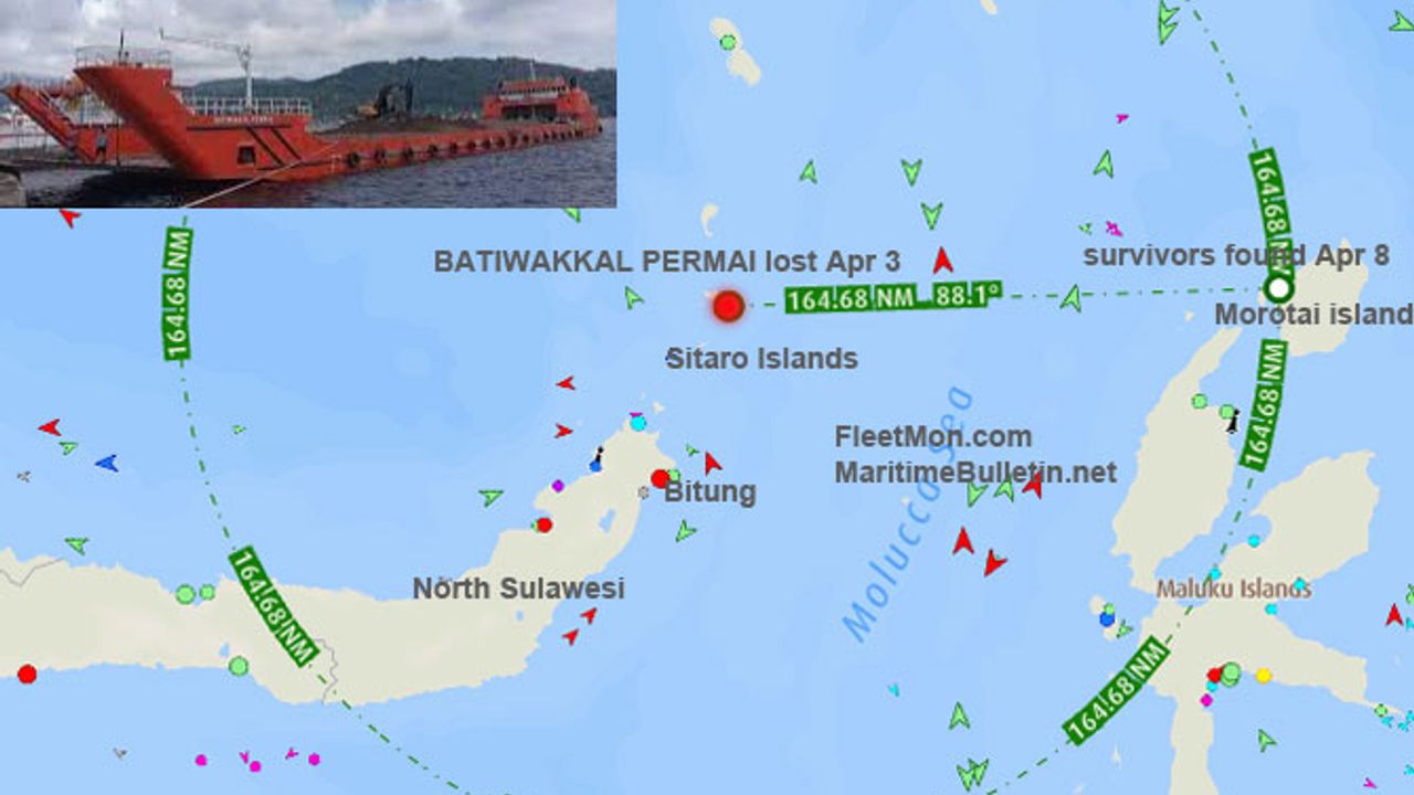 LCT Batiwakkal Permai adlı Gemi Battı, 2 Mürettebat Kayboldu
