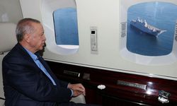 Cumhurbaşkanı Erdoğan, TCG Anadolu'yu havadan inceledi