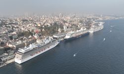 İstanbul’da kruvaziyer yoğunluğu dron kamerasına yansıdı (video)