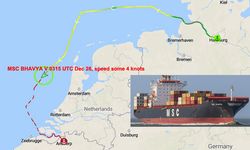 Bomba tehdidi alan MSC konteyner gemisi Antwerp'e yaklaşıyor