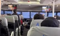 Mudanya deniz otobüsünü lodos salladı:  korku dolu anlar kamerada