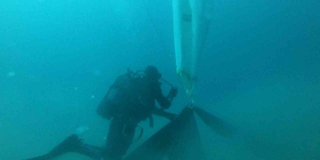 Çanakkale Boğazı’nda 350 metrekare hayalet ağ çıkartıldı