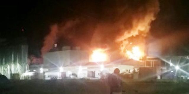 Milas’ta balık yem fabrikasında patlama sonrası yangın çıktı