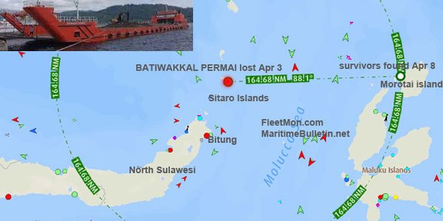 LCT Batiwakkal Permai adlı Gemi Battı, 2 Mürettebat Kayboldu