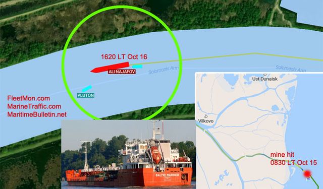 Ürün tankeri ALI NAJAFOV Karadeniz'de mayına çarptı
