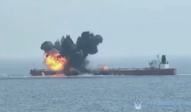 Husi Saldırısında Hasar Alan Tanker  Rotasını Tersine Çevirdi (video)