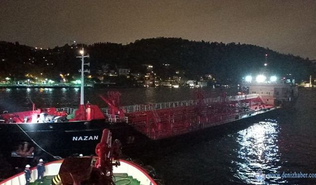 Nazan adlı tanker Boğaz'da tehlike yarattı