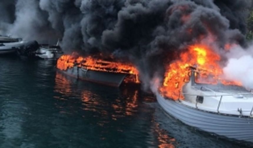 Maltepe Dragos’ta tekne yangını panik yarattı!