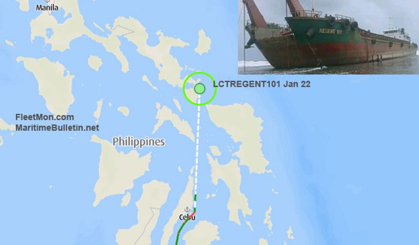 LCTREGENT101 adlı gemi  Filipinler'de karaya oturdu