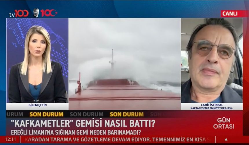 Kafkametler kazasının ardından Kaptan Cahit İstikbal, TV100'e Açıklamalarda Bulundu