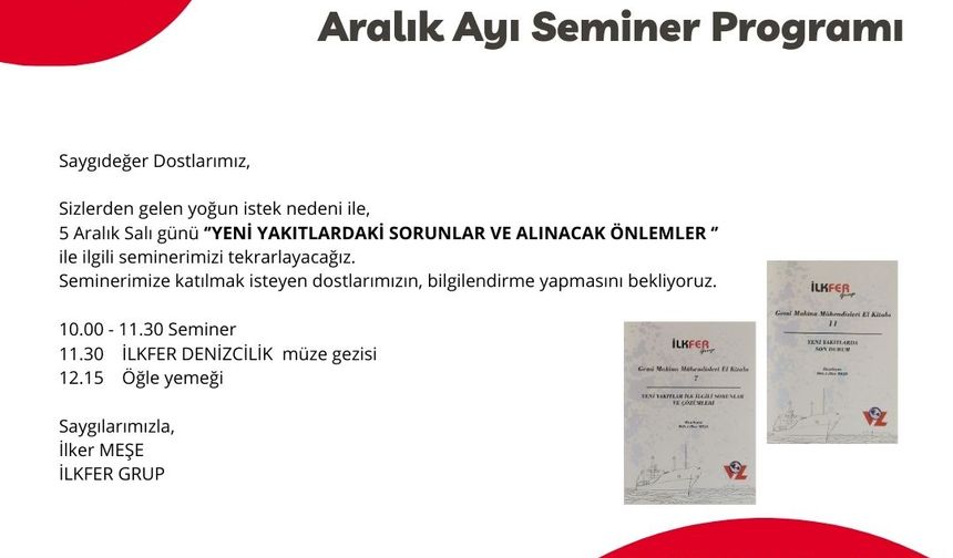 İLKFER Denizcilik'te Seminer; "Yeni Yakıtlardaki Sorunlar ve Alınacak Önlemler"