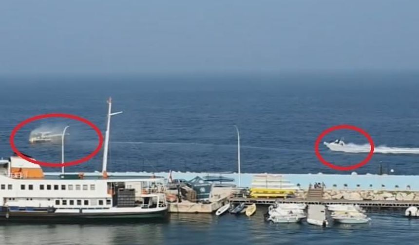 "Bitmeyen 16" adlı tekne Mudanya açıklarında yandı