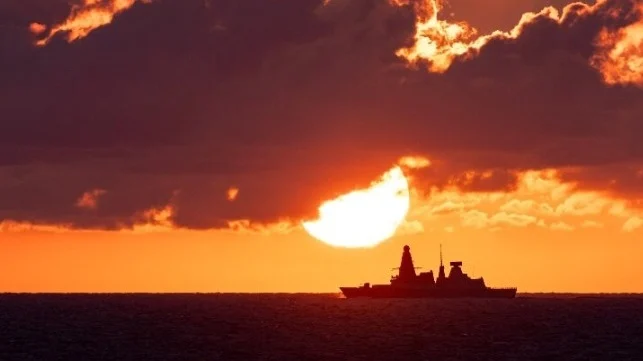 HMS-Diamond-Red-Sea-sunset