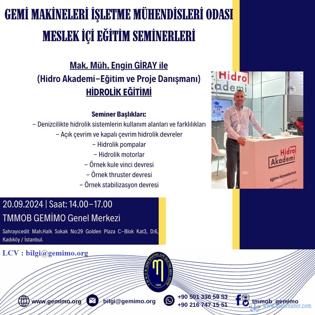 Tmmob Gemi̇mo 20 Eylül 2024 Mesleki̇çi̇ Semi̇neri̇ 